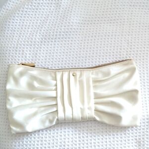 Kate Spade Bridal Satin Ivory Bow Clutch